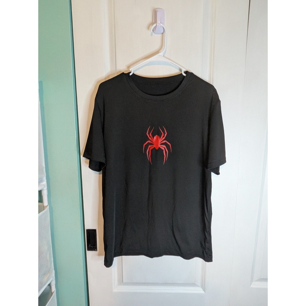 Manfinity Mens Black Red Spider Graphic Short Sleeve Crew Neck T-Shirt Size M
